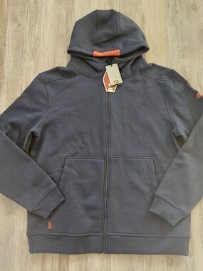 NWT Brunt Workwear Men's Navy Blue The Shevlin Full Zip Sweatshirt Hoodie XL